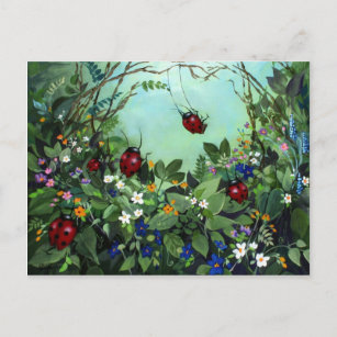 Ladybugs bei der Spielpostkarte Postkarte