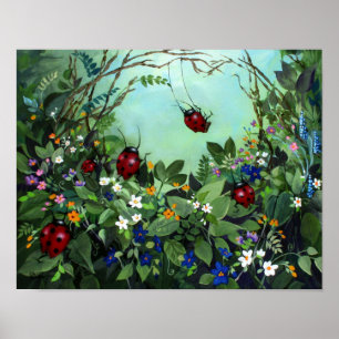 Ladybugs bei Spielen Borderless Print Poster