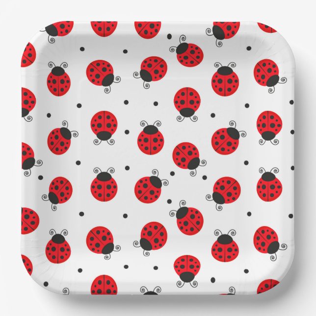 Ladybugs Birthday Party Pappteller (Vorderseite)