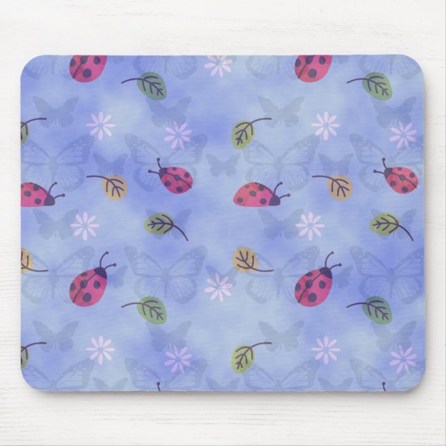 Ladybugs Flowers and Leaves Mousepad (Vorne)