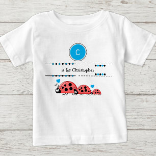 Ladybugs geben den Namen schwarz und blau an Baby T-shirt