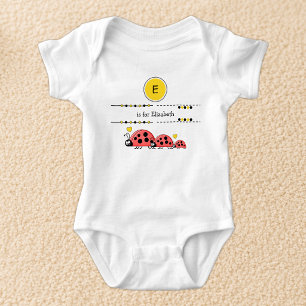 Ladybugs geben den Namen schwarz und gelb an Baby Strampler