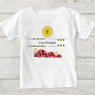 Ladybugs geben den Namen schwarz und gelb an Baby T-shirt