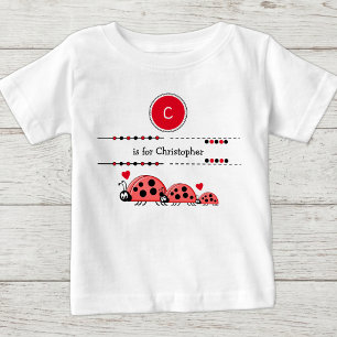 Ladybugs geben den Namen schwarz und rot an Baby T-shirt