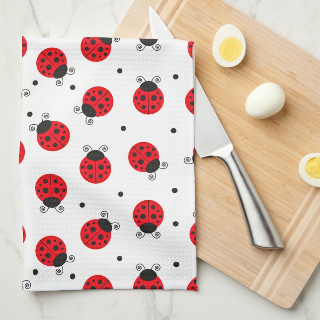 Ladybugs Geburtstagsparty Geschenk Tee Küchen Hand Geschirrtuch (Viertel Falte)