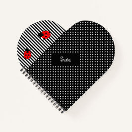 Ladybugs Heart Spiral Design Custom School Notizbuch