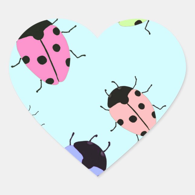 LADYBUGS Herz-Aufkleber (Vorderseite)