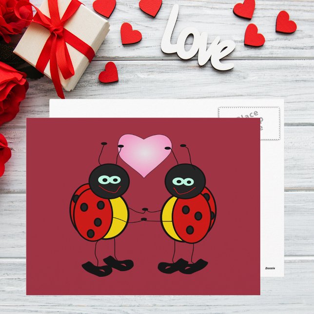 Ladybugs in der Liebe Postkarte (Ladybugs in Love Postcard)