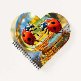 Ladybugs in einem Tropfen Wasser Notizbuch