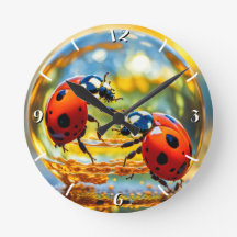 Ladybugs in einem Tropfen Wasser