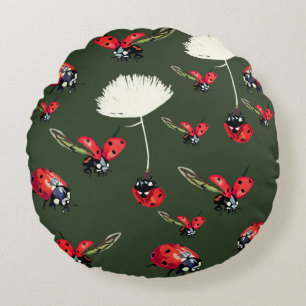 Ladybugs, Lady bug Round Cushion Rundes Kissen