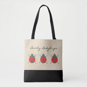 Ladybugs Lovely Trio of Ladybugs Tote Bag