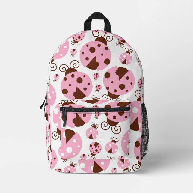 Ladybugs-Muster, Niedliche Ladybugs, rosa Ladybugs Bedruckter Rucksack (Vorderseite)