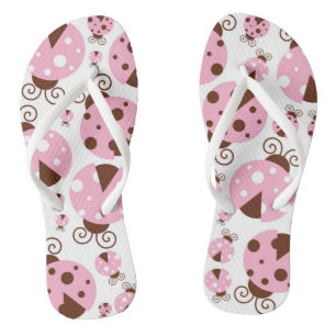 Ladybugs-Muster, Niedliche Ladybugs, rosa Ladybugs Flip Flops