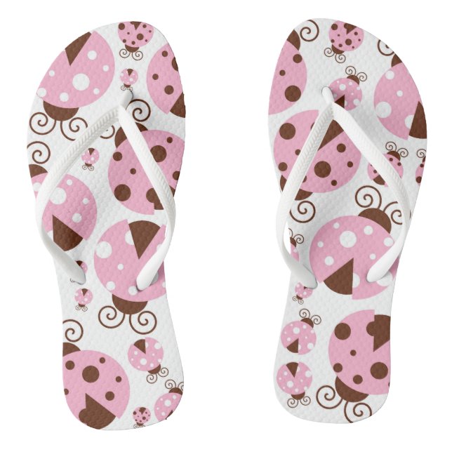 Ladybugs-Muster, Niedliche Ladybugs, rosa Ladybugs Flip Flops (Fußbett)