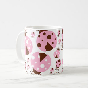 Ladybugs-Muster, Niedliche Ladybugs, rosa Ladybugs Kaffeetasse