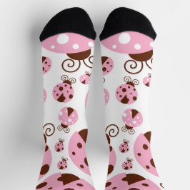 Ladybugs-Muster, Niedliche Ladybugs, rosa Ladybugs Socken