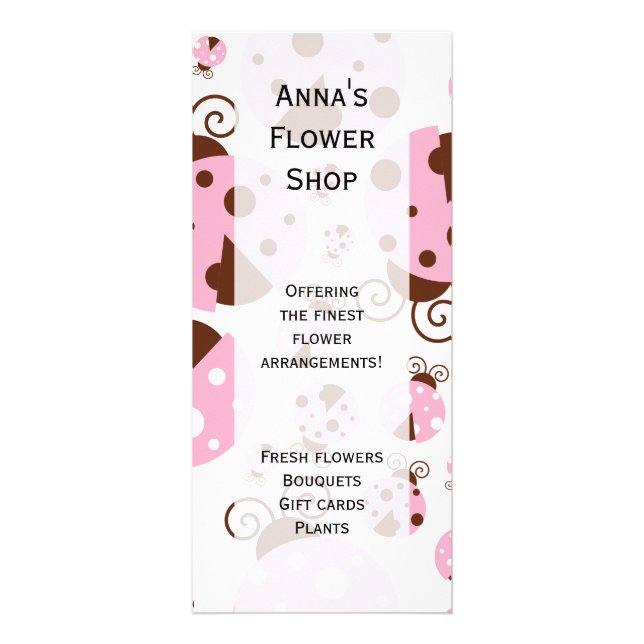 Ladybugs-Muster, Niedliche Ladybugs, rosa Ladybugs Werbekarte (Vorne)