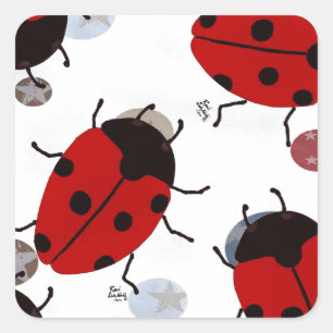 LADYBUGS QUADRATISCHER AUFKLEBER