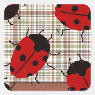 LADYBUGS QUADRATISCHER AUFKLEBER