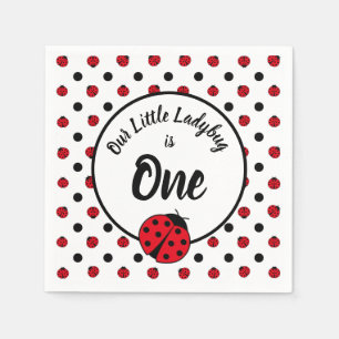 Ladybugs Retro-Polka Punkte Papier Teller Serviett Serviette