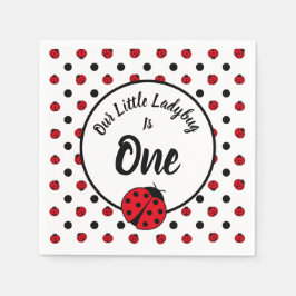 Ladybugs Retro-Polka-Punkte-Papier-Teller Serviette