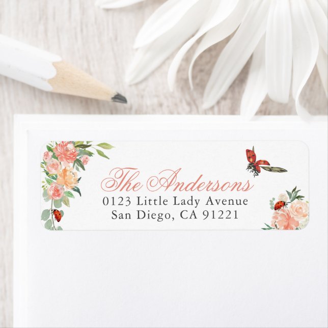 Ladybugs & Roses Return Address (Insitu)