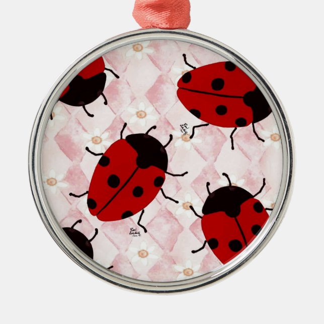 LADYBUGS SILBERNES ORNAMENT (Vorne)