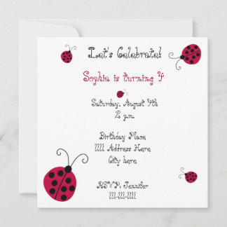 Ladybugs und Blume Einladung
