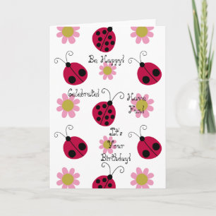 Ladybugs und Blume Karte