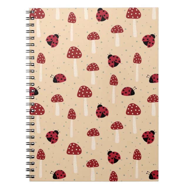 Ladybugs und Rote Pilze Notizblock (Vorderseite)