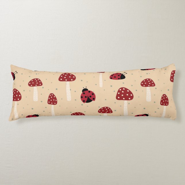 Ladybugs und Rote Pilze Seitenschläferkissen (Vorderseite)
