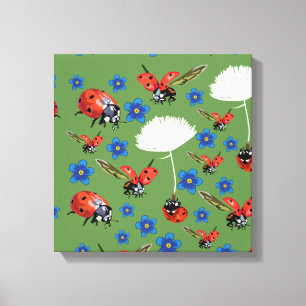 Ladybugs Wrapped Canvas Leinwanddruck