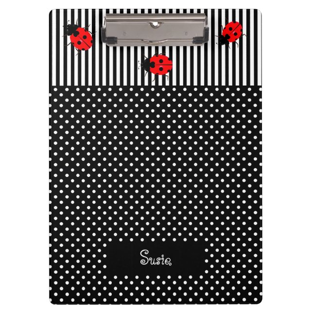 Ladybugs Zurück zu Schulklappen Klemmbrett (Vorderseite)