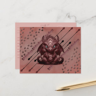 LadyLotusDragon Pink Dragon Postkarte