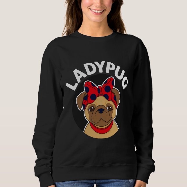 LadyPug lustiges Mops Design Klassischer T - Shirt (Vorderseite)