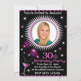 Lady's 30. Geburtstag Party Foto Einladung