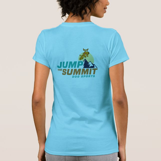 Ladys Aquamarin Jump Gipfeltreffen T - Shirt (Rückseite)