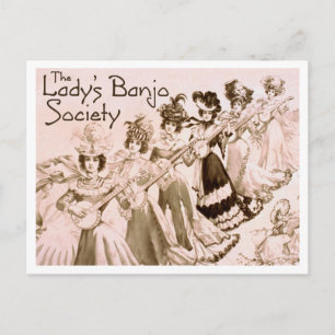 Lady's Banjo Society Postcard Postkarte