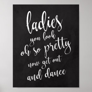 Ladys Bathroom Chalboard 8x10 Hochzeitszeichen Poster