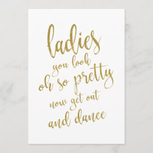 Ladys Bathroom Gold - erschwingliches Hochzeitszei Einladung