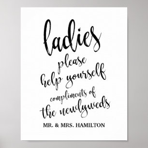 Ladys Bathroom Wedding Basket 8x10 Zeichen Poster