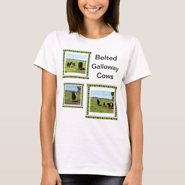 Ladys Belted Galloway Cows T - Shirt, T-Shirt (Vorderseite)