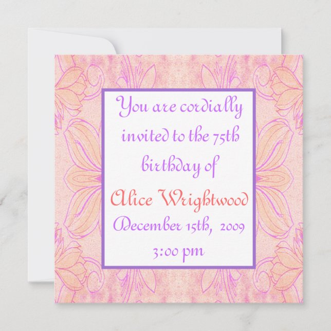 Ladys Birthday Einladung (Vorderseite)