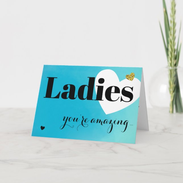 Ladys Blue Galentine Feiertagskarte (Vorderseite)