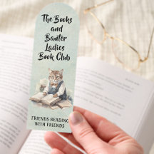 Ladys Book Club Reading Cat Lesezeichen