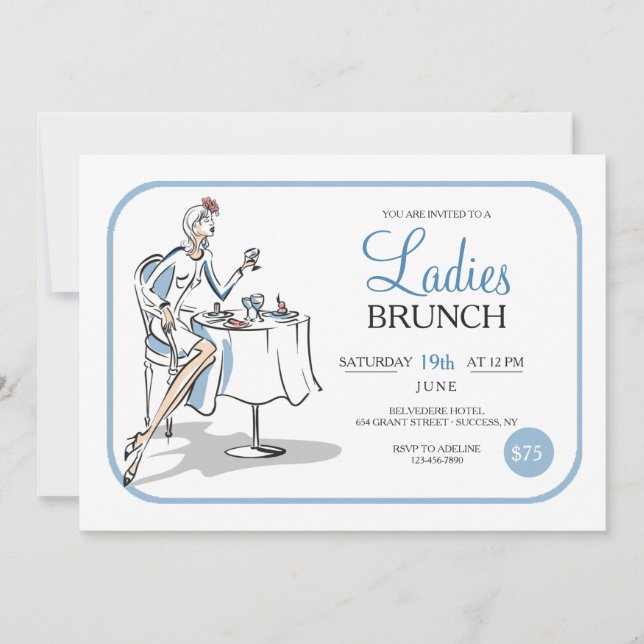 Ladys Brunch Einladung (Vorderseite)