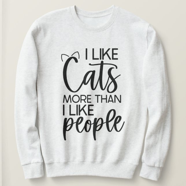 Ladys Cat Spaß Sweatshirt (Design vorne)
