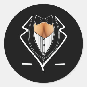 Ladys Cleavage Tuxedo Halloween Party Mar Runder Aufkleber