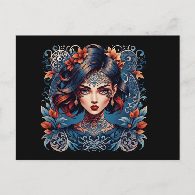 Ladys Club, blau Postkarte (Vorderseite)